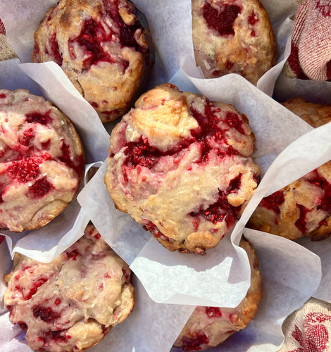 “Not Too Sweet Organic Treats” Farmer Lisa’s Famous Organic Raspberry Coconut Kefir Muffins